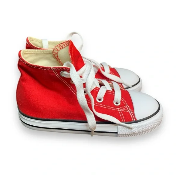Converse size 10 INFT C/T ALLSTAR HI
RED Kids Red High-Top Sneakers - Picture 2 of 9